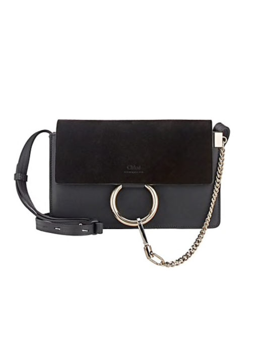CHLOÉ 'Faye' Small Shoulder Bag. Original Quality Bag including gift box, care book, dust bag, authenticity card. Functional yet elegant, the new Faye day bag taps into the Maison's 70s spirit while featuring a practical magnet closure and roomy compartments to carry all your belongings. Double zips with leather pullers open to reveal suede gussets for a subtle textural contrast adding a feminine touch. The line’s signature ring loop and hanging chain bring elegant hardware and retro appeal. | CRIS&COCO Authentic Quality bags and Accessories