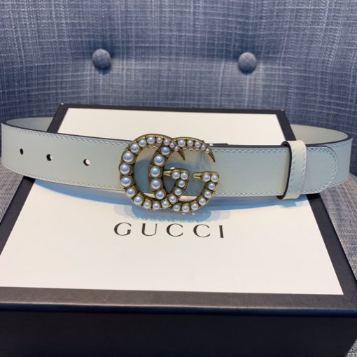 GUCCI Marmont Pearl GG Buckle Belt. Original Quality Belt including gift box, care book, dust bag, authenticity card. | CRIS&COCO | High quality designer bags and authentic luxury