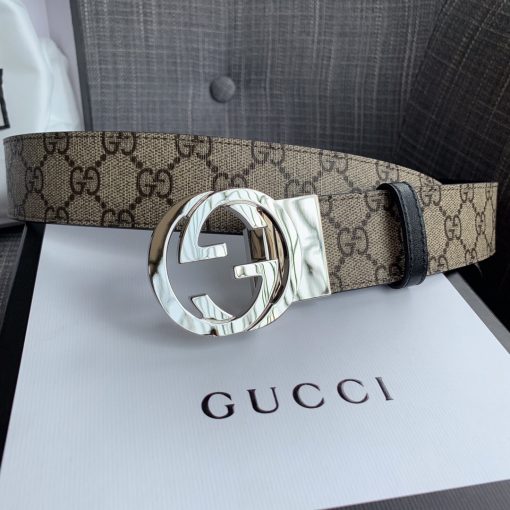 GUCCI Signature GG Logo Leather Belt. Original Quality GUCCI Signature GG Logo Leather Belt including gift box, care book, dust bag, authenticity card. Gucci’s leather Signature belt is subtly patterned with the debossed rhombus motif from the house’s archives. It features a metal-tone metal GG logo plaque and is finished with smooth hand-lacquered edges.| Cris and Coco. Best Quality Designer Bags and Luxury Accessories