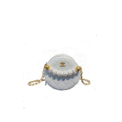 CHANEL Quilted Leather Pearl round Clutch with Chain Cruise 2020. Original Quality Bag including gift box, care book, dust bag, authenticity card. | CRIS&COCO Authentic Quality Designer Bags and Luxury Accessories