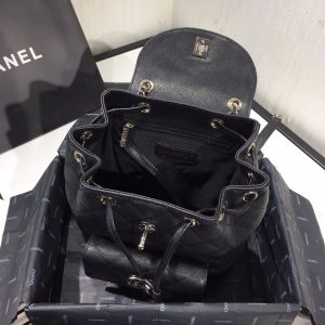 CHANEL 2020 Duma Quilted Leather Backpack. Original Quality Backpack including gift box, care book, dust bag, authenticity card. This backpack is a must-have for any Chanel lover. It’s a  neutral piece that can go with any outfit, and the iconic quilted pattern keeps it timeless. This backpack makes for a highly valuable piece to own. | CRIS&COCO Authentic Quality Designer Bags and Luxury Accessories