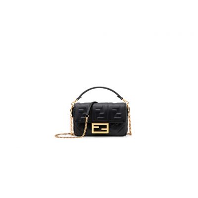 FENDI Baguette Mini. Original Quality Bag including gift box, literature, dust bag, authenticity card. The original It Bag is back. As the trend for everything the Nineties rolls on, it’s only right that Fendi’s iconic Baguette bag, which was created in 1997, has another turn in the spotlight. At the time, the Baguette quickly transcended any previous bag trends and became a phenomenon with women desperate to own as many designs as possible. There had never been such a fashionable yet high-end bag - yes, there were classics like Chanel’s 2.55 and Hermes’ Kelly and Birkin styles but the Baguette was new and fashion-led. | CRIS&COCO Affordable Luxury