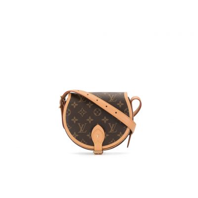 LOUIS VUITTON Tambourin Monogram Crossbody Bag. Original Quality Bag including gift box, care book, dust bag, authenticity card. Nicolas Ghesquière introduces a new version of the versatile and easy-to-wear LOUIS VUITTON Tambourin Monogram Crossbody Bag, made from Monogram canvas and natural cowhide leather. Small and lightweight with a practical inside pocket, this functional bag is ideal for everyday use. It can be worn over the shoulder or cross-body. | CRIS&COCO Authentic Quality Designer Bags and Luxury Accessories