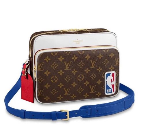 LOUIS VUITTON with NBA NIL Messenger. Original Quality Bag including gift box, care book, dust bag, authenticity card. Part of Virgil Abloh’s collaboration with the NBA, the Nil Messenger is made from Monogram canvas and features a leather NBA logo patch on its side. The bag’s adjustable leather strap ensures carrying comfort while two outside pockets and a back pocket give quick-and-easy access to belongings. | CRIS&COCO Authentic Quality Designer Bags and Luxury Accessories