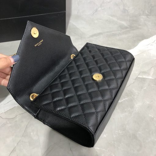 SAINT LAURENT Small Envelope Bag, horizontal and vertical quilted chain bag