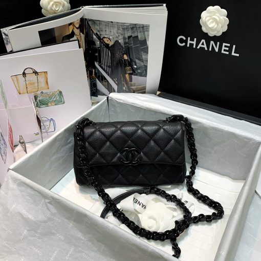 CHANEL Lacquered Logo Small Flap Bag