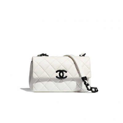 CHANEL Lacquered Logo Small Flap Bag