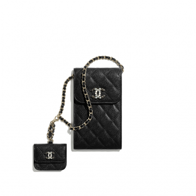 CHANEL Phone & Airpods Case with Chain