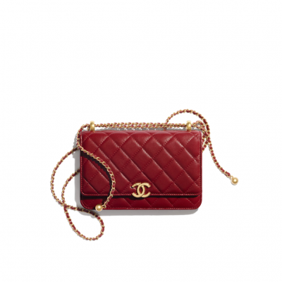 CHANEL Wallet on Chain with Golden Eyelets.
