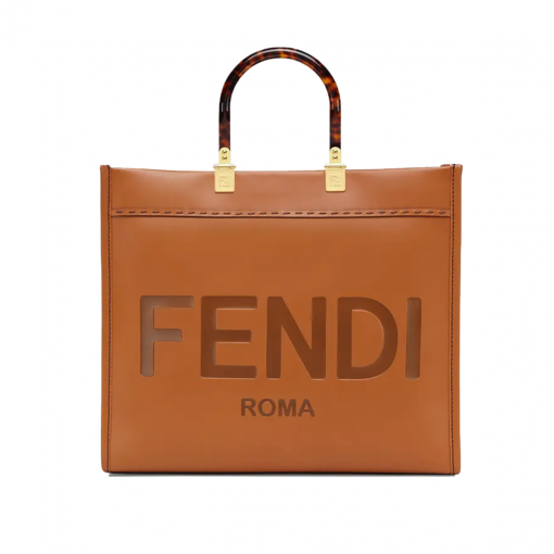 FENDI Sunshine Medium Tote. Original Quality Bag including gift box, care book, dust bag, authenticity card. Equipped with a spacious lined internal compartment, edges in tone on tone leather, and gold-finish hardware. Can be carried by hand or worn on the shoulder thanks to the two handles and detachable shoulder strap.| CRIS&COCO Authentic Quality Designer Bags and Luxury Accessories