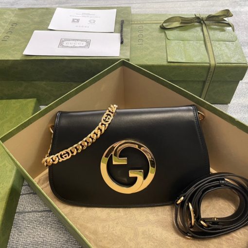 GUCCI Blondie Shoulder Bag. Original Quality Bag including gift box, care book, dust bag, authenticity card. Coming from the House's archives, a round shaped version of the Interlocking G logo is reintroduced for Gucci Love Parade. Crafted in leather, this shoulder bag is completed by a delicate chain strap, infusing this accessory with a refined feel. | CRIS&COCO Authentic Quality Designer Bag and Luxury Accessories