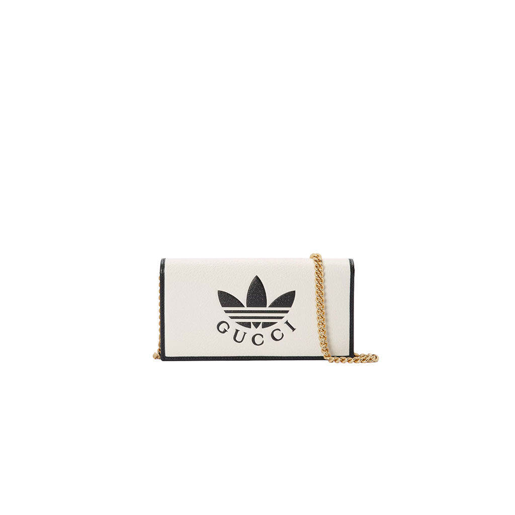 Gucci x Adidas GG Monogram Crystal Canvas Wallet on Chain