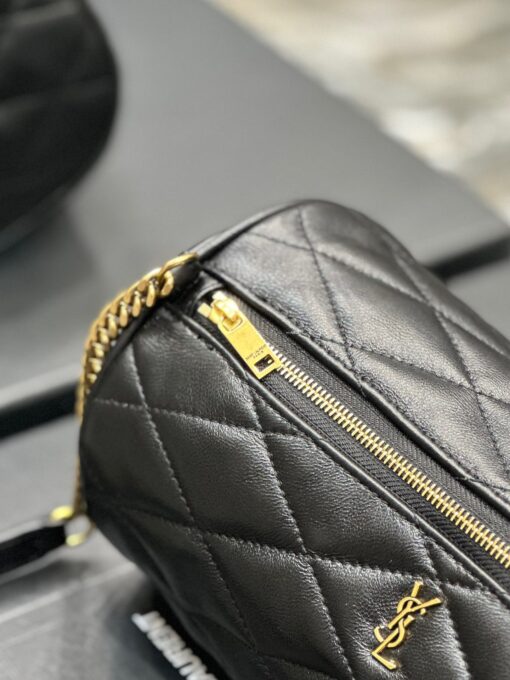 SAINT LAURENT Sade Tube Bag. Original Quality Bag including gift box, care book, dust bag, authenticity card. Saint Laurent "Sade" shoulder bag in quilted lambskin leather. Features YSL logo lettering on front Chain/leather shoulder strap, zip top closure Interior, one slip pocket. | CRIS&COCO Authentic Quality Designer Bags and Luxury Accessories