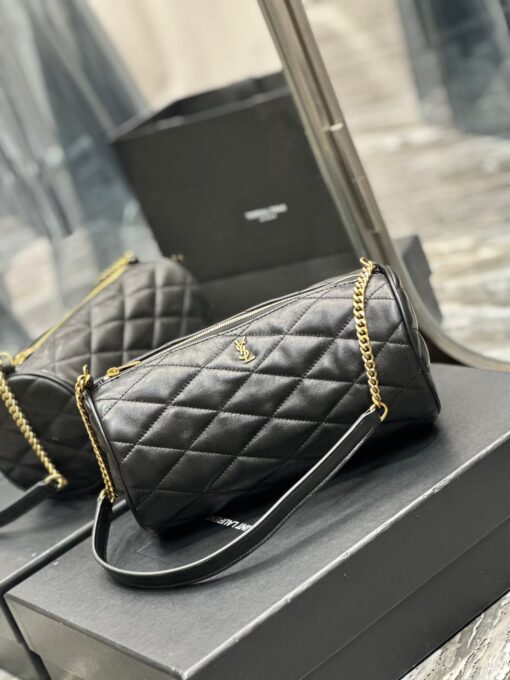 SAINT LAURENT Sade Tube Bag. Original Quality Bag including gift box, care book, dust bag, authenticity card. Saint Laurent "Sade" shoulder bag in quilted lambskin leather. Features YSL logo lettering on front Chain/leather shoulder strap, zip top closure Interior, one slip pocket. | CRIS&COCO Authentic Quality Designer Bags and Luxury Accessories