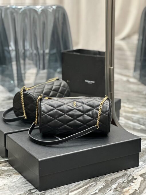 SAINT LAURENT Sade Tube Bag. Original Quality Bag including gift box, care book, dust bag, authenticity card. Saint Laurent "Sade" shoulder bag in quilted lambskin leather. Features YSL logo lettering on front Chain/leather shoulder strap, zip top closure Interior, one slip pocket. | CRIS&COCO Authentic Quality Designer Bags and Luxury Accessories