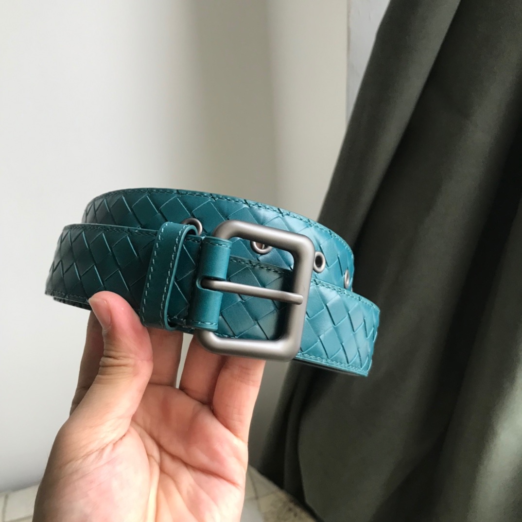 Bottega Veneta Blue Intrecciato Belt