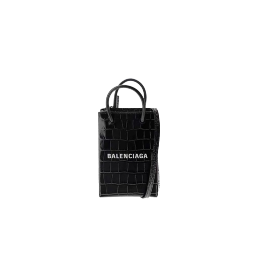 BALENCIAGA Mini Shopping Bag. Original Quality Bag including gift box, care book, dust bag, authenticity card. A new season may be here, but the frenzy for logomania is far from over. At the helm of the trend, Balenciaga continues to offer branded styles. Case in point: this mini shopping bag. Featuring round top handles, a shoulder strap, a strap closure, a main internal compartment and a printed logo to the front. | CRIS&COCO Authentic Quality Designer Bags and Luxury Accessories