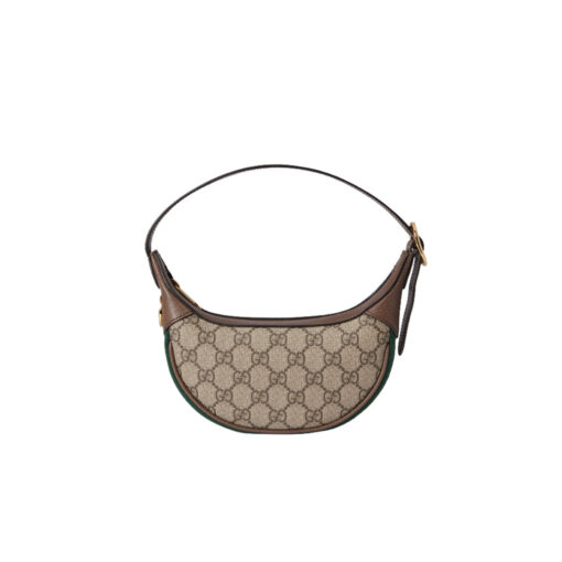 GUCCI Ophidia GG Mini Bag. Original Quality Bag including gift box, care book, dust bag, authenticity card. The world of Ophidia is enriched with the introduction of a crescent shaped mini bag. Crafted from the House's monogram canvas, the half-moon silhouette is infused with a retro spirit, recalling '90s designs. | CRIS&COCO Authentic Quality Designer Bags and Luxury Accessories