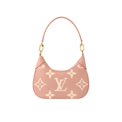 LOUIS VUITTON Bagatelle. Bringing Luxury and Versatility Together in One Bag. The Bagatelle mini hobo handbag is a sophisticated and stylish choice for the modern woman. It features luxe Monogram Empreinte leather crafted with a distinctive embossed pattern. The bag has a hobo shape with curved edges giving it an elegant and timeless appeal. Furthermore, the bag comes with a detachable, adjustable strap, allowing you to carry it in multiple ways – as a baguette-hobo, on the elbow, or cross-body. With this bag, you’ll be well prepared for any occasion you may face. | CRIS AND COCO Authentic Quality Luxury Accessories