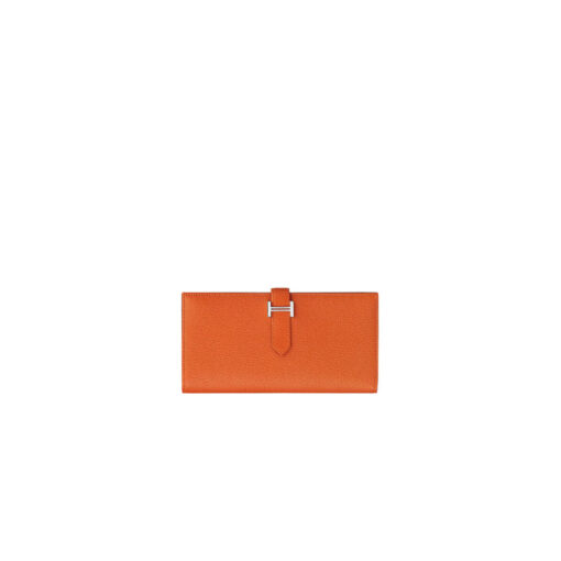 HERMÈS Béarn Wallet: Where Elegance Meets Functionality, Inspired by the Heart of France's South-West. The Béarn pays homage to the enchanting South-West region of France and stands as a distinguished member of a collection that honors various distinctive French regions. This wallet or card holder boasts an elegantly sleek design and is thoughtfully equipped with multiple compartments tailored for organizing credit cards, coins, and bills with ease. Upon closure, a supple leather flap gracefully glides into an iconic "H" shaped clasp, elevating it to a timeless classic. It presents a generous array of leather types and colors, allowing one to harmonize effortlessly with the latest trends in style. | CRIS&COCO Authentic Quality Designer Bags and Luxury Accessories