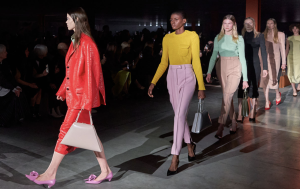 A collection of PRADA luxury handbags