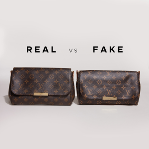 A close-up of a LOUIS VUITTON FAKE monogram bag.