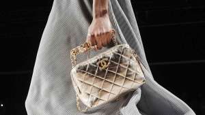 A luxurious CHANEL handbag in the runway.