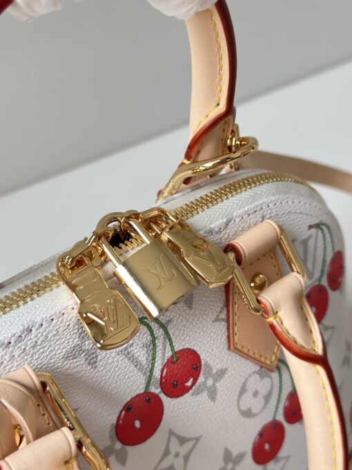 LV x TM Alma BB. Authentic quality luxury bag crafted in genuine leather comes with authenticity card, dust bag and gift bag. A Joyful Icon Reimagined. Playful, artistic, and instantly iconic—the Alma BB returns in a joyful re-edition as part of the celebrated LV x TM collection. This petite masterpiece blends the timeless Art Deco-inspired silhouette with Takashi Murakami’s signature whimsy, splashing the House’s Monogram canvas with bold, cherry-bright motifs. Crafted with natural leather accents and finished with polished gold-tone hardware, it features structured Toron top handles and a charming bow-shaped keybell that adds just the right amount of flirt. Compact yet attention-commanding, the Alma BB is a true collectible—full of joy, color, and unmistakable LV heritage. Carry art. Wear happiness. Make a statement.