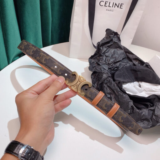 Border Triomphe Belt. Authentic quality luxury bag crafted in genuine leather comes with authenticity card, dust bag and gift bag. Where Parisian Precision Meets Effortless Elegance. The Border Triomphe Belt embodies Parisian refinement in its purest form. Crafted from luxurious smooth calfskin, this elegant accessory is framed by subtle contrasting borders that highlight its sleek lines and meticulous craftsmanship. At its center, the iconic Triomphe buckle—an emblem of *ELINE’s timeless heritage—adds a touch of golden sophistication. Whether paired with tailored trousers, a flowing dress, or high-waisted denim, this belt transforms any outfit into a statement of effortless elegance. A true symbol of quiet luxury, the Border Triomphe Belt is the ultimate finishing touch for those who appreciate understated glamour and modern French allure.