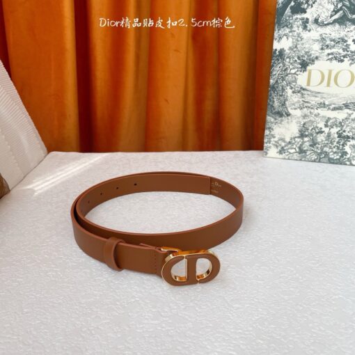 30 Montaigne Belt. Authentic quality luxury belt crafted in genuine leather comes with authenticity card, dust bag and gift bag. Elevate Every Look! Inspired by the iconic 30 Montaigne bag, this belt is a refined expression of *ior’s timeless craftsmanship. Crafted in smooth brown calfskin, it’s enriched with a gleaming CD buckle in antique gold-finish metal—an instantly recognizable emblem of the House. Sleek yet versatile, its design pairs effortlessly with jeans, skirts, or dresses, making it a wardrobe essential that transitions from day to evening with ease. More than just an accessory, the 30 Montaigne belt is a statement of elegance, sophistication, and unmistakable *ior heritage.